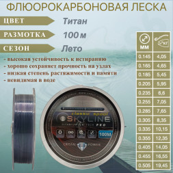 Леска SPRUT Skyline Fluorocarbon Composition EvoTech Classic Titan 0.185 100м