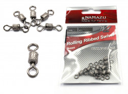 Вертлюг Namazu ROLLING RIBBED SWIVEL, латунь, цв. BN, р. 2, test-43 кг уп.10 шт