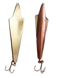 Блесна зимняя Бор Плюс двусторонняя 10 с подвес. тр. ник/медь