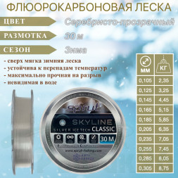 Леска Sprut Skyline Fluorocarbon Composition Classic Silver 0.305 30м