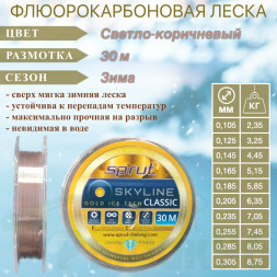 Леска SPRUT Skyline Fluorocarbon Composition Classic Gold 0.205 30м